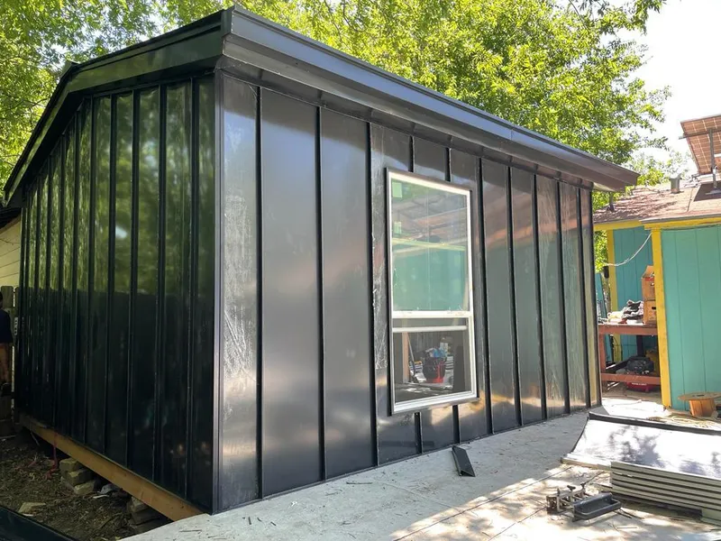 Black standing seam metal wall panels for Metal Roof Installation in Elizabeth